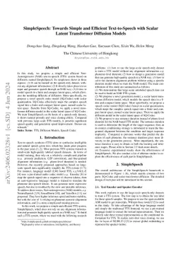 SimpleSpeech: Towards Simple and Efficient Text-to-Speech with Scalar
  Latent Transformer Diffusion Models