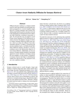 Cluster-Aware Similarity Diffusion for Instance Retrieval