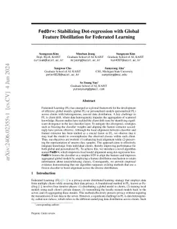 FedDr+: Stabilizing Dot-regression with Global Feature Distillation for
  Federated Learning