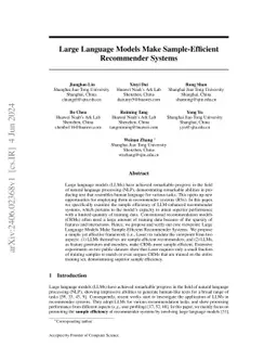 Large Language Models Make Sample-Efficient Recommender Systems