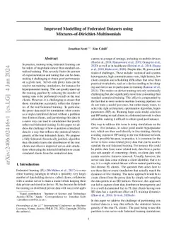 Improved Modelling of Federated Datasets using
  Mixtures-of-Dirichlet-Multinomials