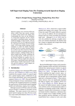 Self-Supervised Singing Voice Pre-Training towards Speech-to-Singing
  Conversion