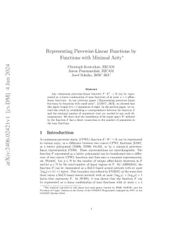 Representing Piecewise-Linear Functions by Functions with Minimal Arity