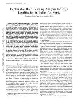 Explainable Deep Learning Analysis for Raga Identification in Indian Art
  Music