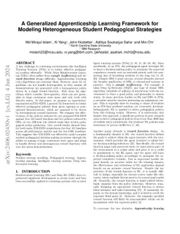 A Generalized Apprenticeship Learning Framework for Modeling
  Heterogeneous Student Pedagogical Strategies