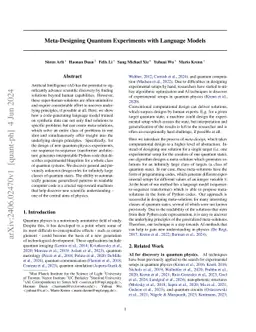 Meta-Designing Quantum Experiments with Language Models