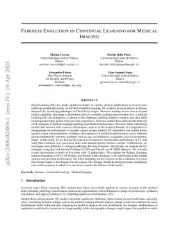 Fairness Evolution in Continual Learning for Medical Imaging