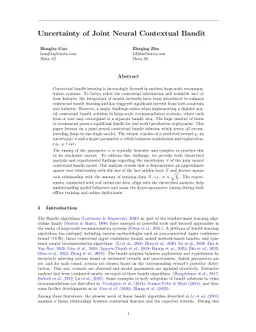 Uncertainty of Joint Neural Contextual Bandit