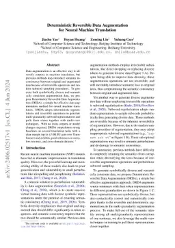 Deterministic Reversible Data Augmentation for Neural Machine Translation