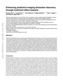 Enhancing predictive imaging biomarker discovery through treatment
  effect analysis