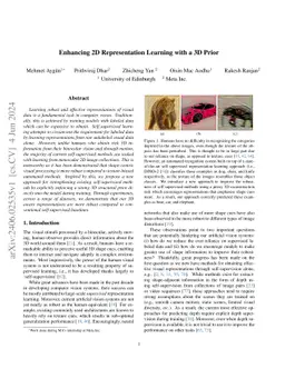 Enhancing 2D Representation Learning with a 3D Prior