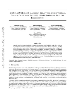 SatSplatYOLO: 3D Gaussian Splatting-based Virtual Object Detection
  Ensembles for Satellite Feature Recognition