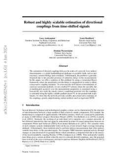 Robust and highly scalable estimation of directional couplings from time-shifted signals