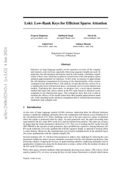 Loki: Low-Rank Keys for Efficient Sparse Attention