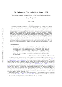 To Believe or Not to Believe Your LLM