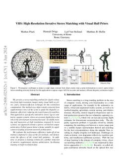 VHS: High-Resolution Iterative Stereo Matching with Visual Hull Priors