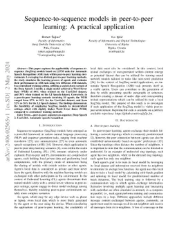 Sequence-to-sequence models in peer-to-peer learning: A practical
  application