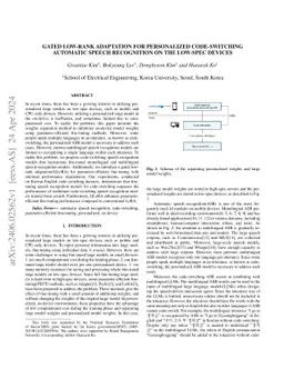 Gated Low-rank Adaptation for personalized Code-Switching Automatic
  Speech Recognition on the low-spec devices