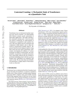Contextual Counting: A Mechanistic Study of Transformers on a
  Quantitative Task