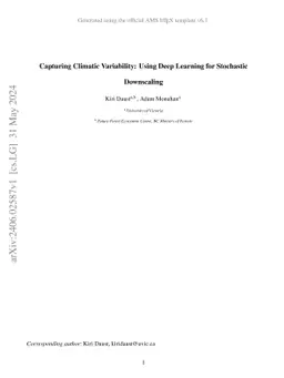Capturing Climatic Variability: Using Deep Learning for Stochastic
  Downscaling