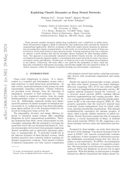 Exploiting Chaotic Dynamics as Deep Neural Networks