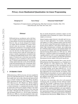 Privacy-Aware Randomized Quantization via Linear Programming