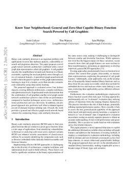 Know Your Neighborhood: General and Zero-Shot Capable Binary Function
  Search Powered by Call Graphlets