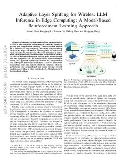 Adaptive Layer Splitting for Wireless LLM Inference in Edge Computing: A
  Model-Based Reinforcement Learning Approach