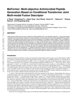 MoFormer: Multi-objective Antimicrobial Peptide Generation Based on
  Conditional Transformer Joint Multi-modal Fusion Descriptor
