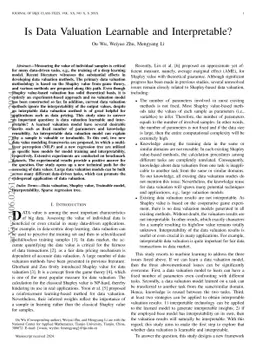 Is Data Valuation Learnable and Interpretable?