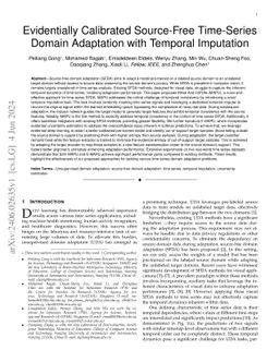 Evidentially Calibrated Source-Free Time-Series Domain Adaptation with
  Temporal Imputation