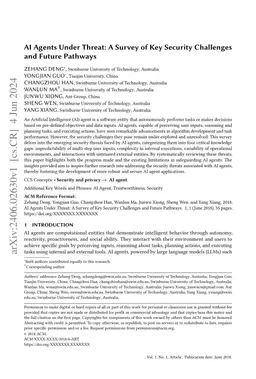 AI Agents Under Threat: A Survey of Key Security Challenges and Future
  Pathways