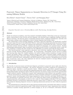 Pancreatic Tumor Segmentation as Anomaly Detection in CT Images Using
  Denoising Diffusion Models