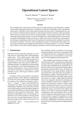 Operational Latent Spaces