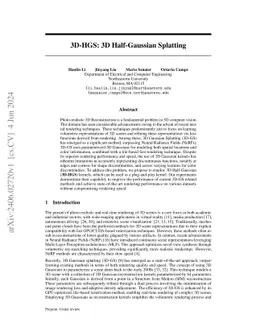 3D-HGS: 3D Half-Gaussian Splatting