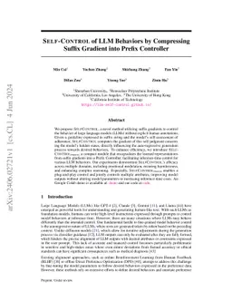 Self-Control of LLM Behaviors by Compressing Suffix Gradient into Prefix
  Controller