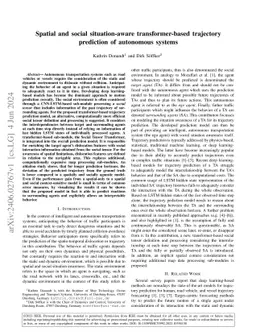 Spatial and social situation-aware transformer-based trajectory
  prediction of autonomous systems