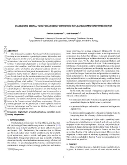 Diagnostic Digital Twin for Anomaly Detection in Floating Offshore Wind
  Energy