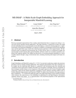 MS-IMAP -- A Multi-Scale Graph Embedding Approach for Interpretable Manifold Learning