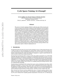 Cyclic Sparse Training: Is it Enough?