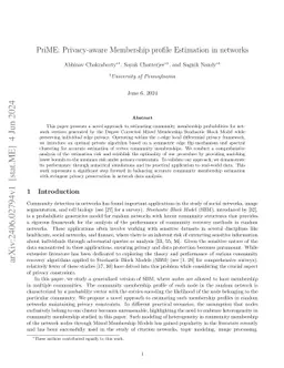 PriME: Privacy-aware Membership profile Estimation in networks