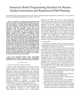 Immersive Robot Programming Interface for Human-Guided Automation and
  Randomized Path Planning