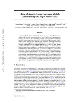 Chain of Agents: Large Language Models Collaborating on Long-Context
  Tasks
