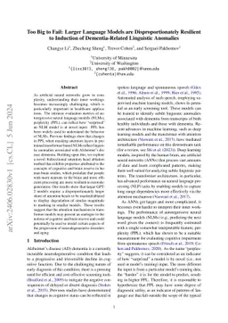Too Big to Fail: Larger Language Models are Disproportionately Resilient
  to Induction of Dementia-Related Linguistic Anomalies