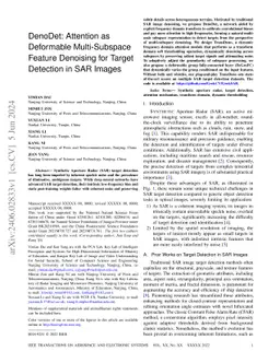 DenoDet: Attention as Deformable Multi-Subspace Feature Denoising for
  Target Detection in SAR Images