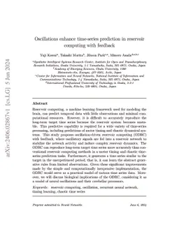 Oscillations enhance time-series prediction in reservoir computing with
  feedback
