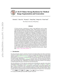 U-KAN Makes Strong Backbone for Medical Image Segmentation and
  Generation