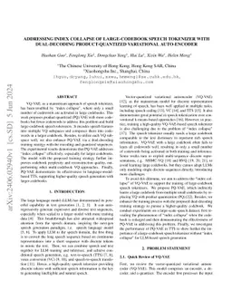 Addressing Index Collapse of Large-Codebook Speech Tokenizer with
  Dual-Decoding Product-Quantized Variational Auto-Encoder