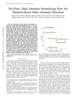 DA-Flow: Dual Attention Normalizing Flow for Skeleton-based Video
  Anomaly Detection