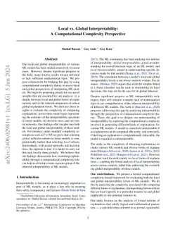 Local vs. Global Interpretability: A Computational Complexity
  Perspective